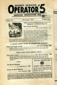 Operator #5 Pulp July 1938- Suicide Battalion- coverless reading copy