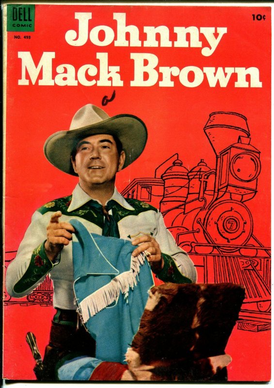 Johnny Mack Brown-Four Color Comics #493 1953-Dell-photo cover-B-Western-FN