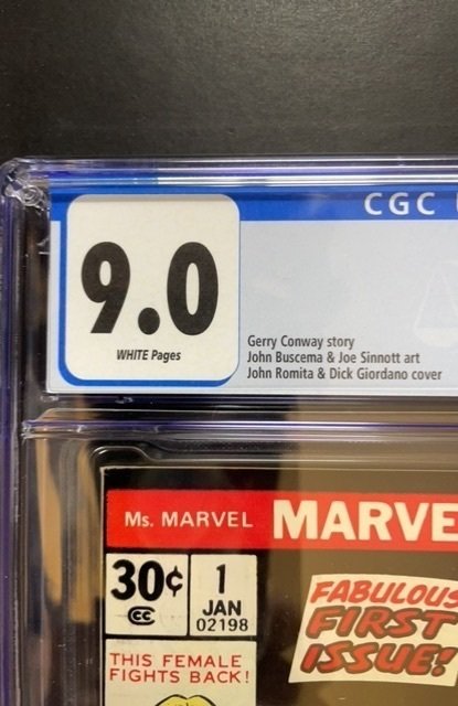 Ms. Marvel #1 (1977) CGC 9.0 WHITE PAGES