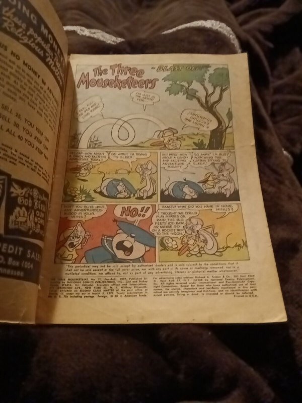 THE THREE MOUSEKETEERS #21, DC Comics, 1959 silver age cartoon funny animal book