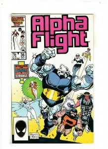 Alpha Flight #36 VF/NM 9.0 Marvel Comics 1986 Avengers & Dr. Strange app. 