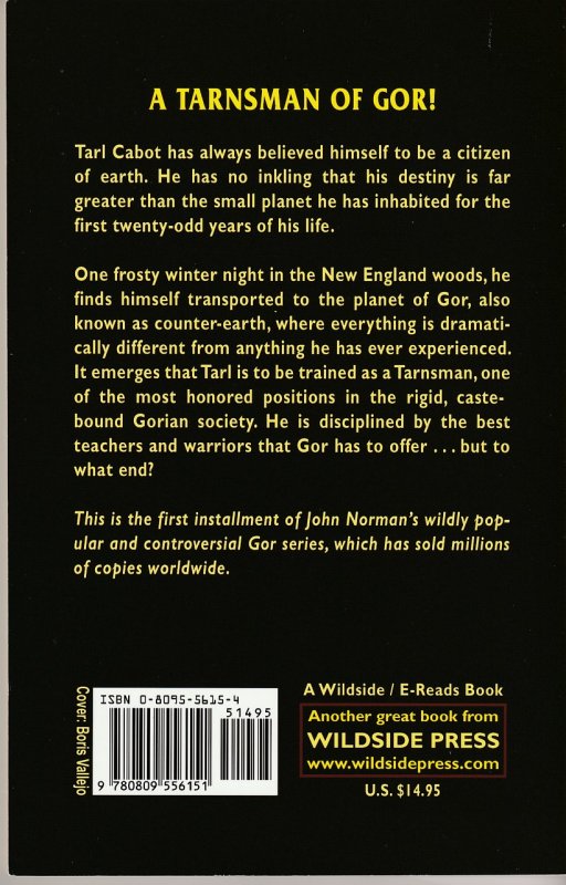 The Tarnsmen of Gor by John Norman(Wildside Press, 2006 edition)