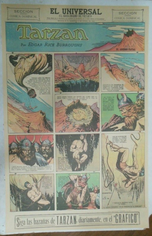 Tarzan Sunday Page #615 Burne Hogarth from 12/20/1942 in Spanish! Full Page Size