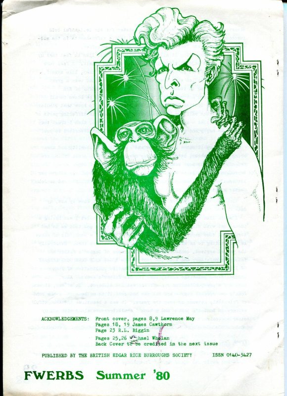 Fantastic Worlds of Edgar Rice Burroughs #9 1980-British fanzine-FN