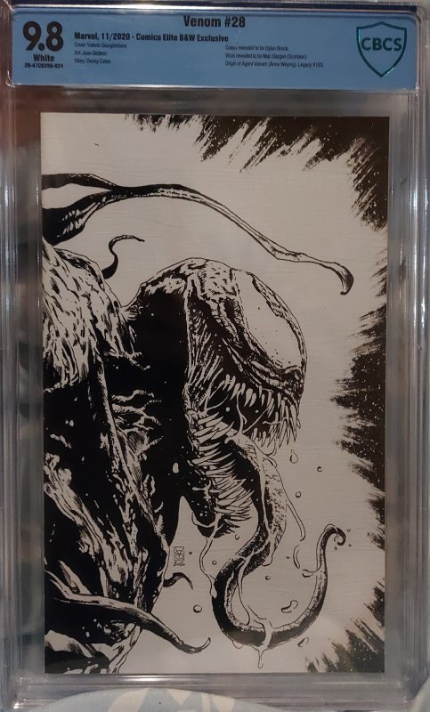 Venom  #28 9.8 CBCS B & W Exclusive GIANGIORDANO SKETCH Codex and Virus reveal