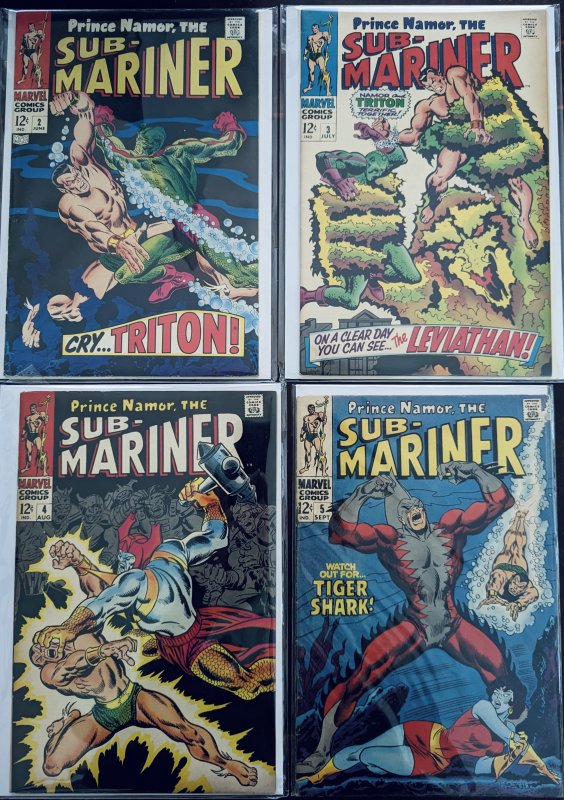 Sub-Mariner #2-5. Awesome Run Lot! Higher Grade! 4 Books (1968)