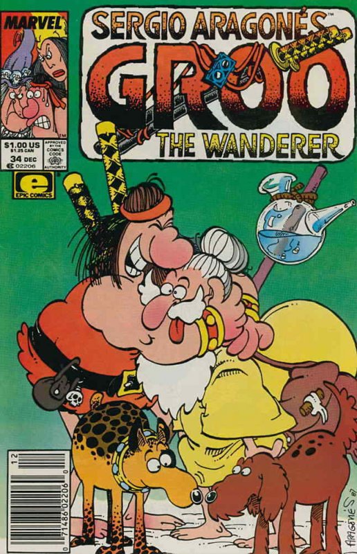 Groo the Wanderer #34 (Newsstand) VF; Epic | Sergio Aragones - we combine shippi 