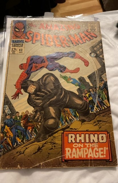 The Amazing Spider-Man #43 (1966)1st full Jane and origin of the rhino