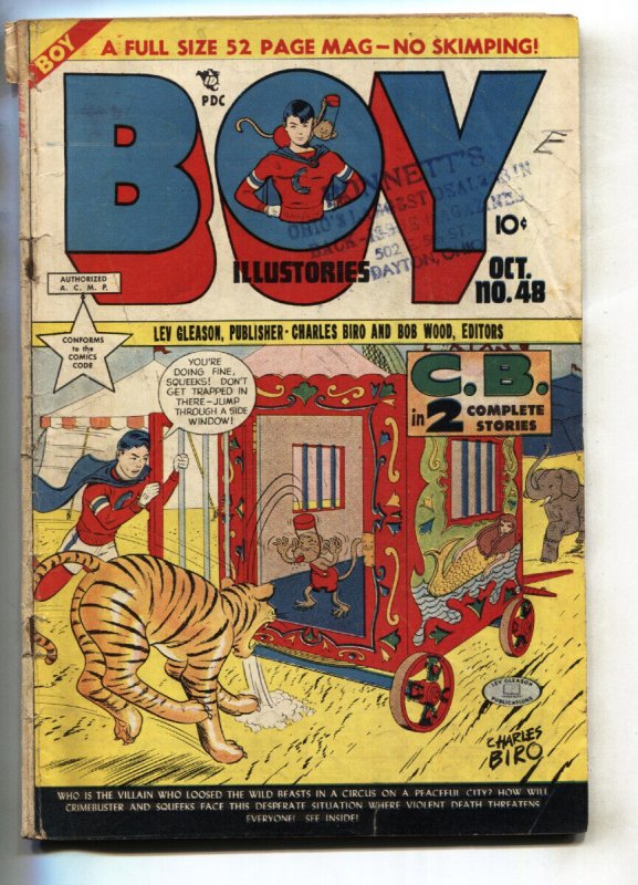 BOY #48--comic book-- circus cover--Golden-Age--1949