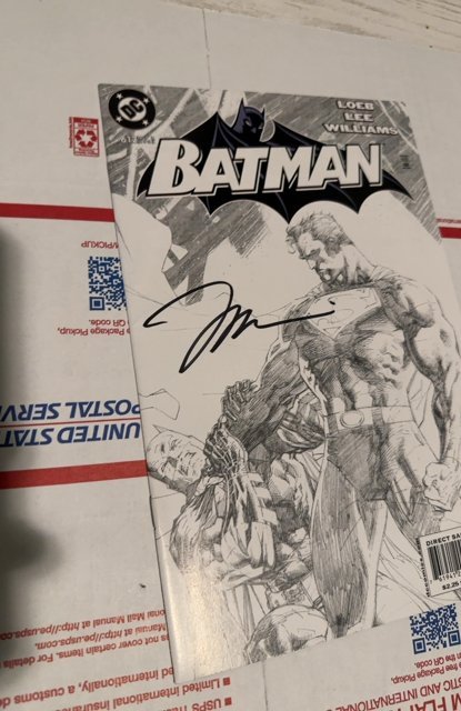 Batman #612 Second Print Cover (2003)Jim lee sketch signed by LEe