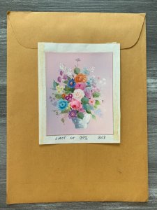 SPECIAL THOUGHTS Colorful Flowers 5x6.5 Greeting Card Art S1208 w/ 4 Cards