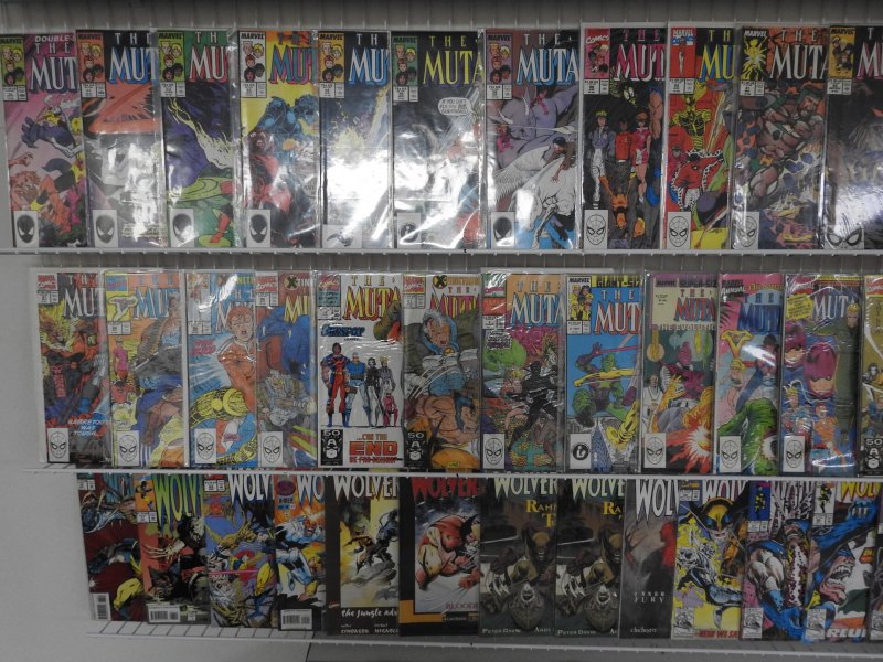 Huge Lot of 160+ Comics W/ Wolverine, X-Men, New Mutants Avg. VF Condition.
