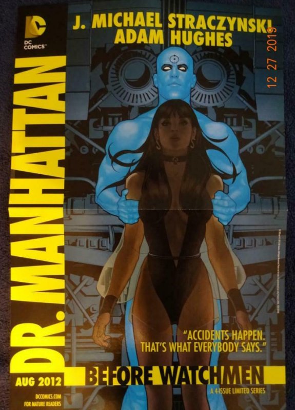 DR.MANHATTAN BEFORE WATCHMEN Promo Poster, 11 x 17, 2012, DC Adam Hughes Unused 
