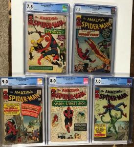 Amazing Fantasy 15 Spider-man 1 2 3 4 5 6 7 8 9 10 11 12 13 14 15 16-50 Cgc 7.0+