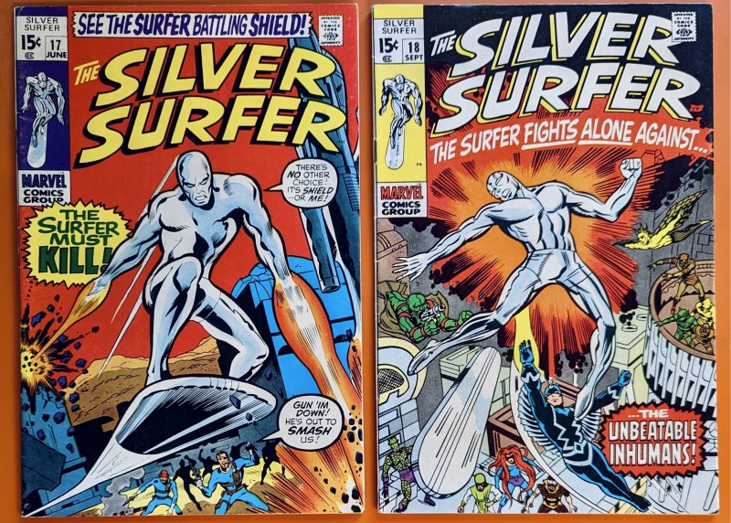 The Silver Surfer #17 and #18(Final Issue) 8.0+