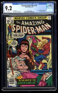 Amazing Spider-Man #178 CGC NM- 9.2 White Pages Green Goblin Appearance!