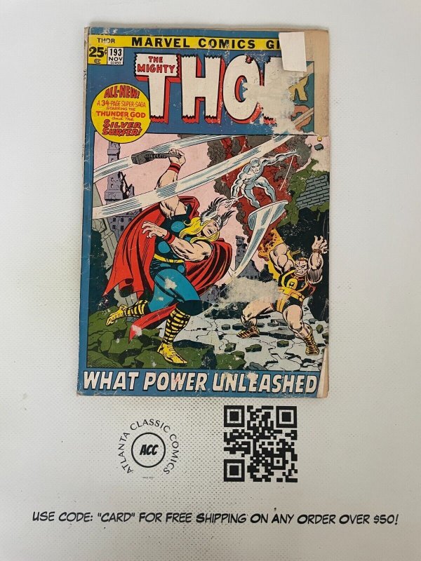 Mighty Thor # 193 GD Marvel Comic Book Sif Hela Odin Loki Asgard 10 J224