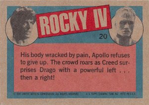 1985 Topps Rocky IV #20 A Champions Fists! > Ivan Drago > Apollo Creed