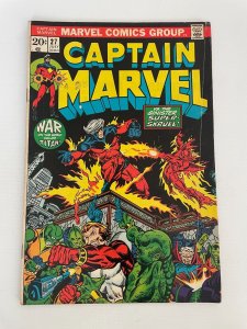 Captain Marvel # 27 FN/VF Comic Book Super Skrull Starlin Thanos Starfox 21 LI6