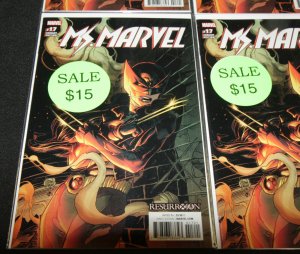 Modern MS. MARVEL #17 VARIANT COVER 10pc Count Mid-High Grade Comic Lot VF-NM