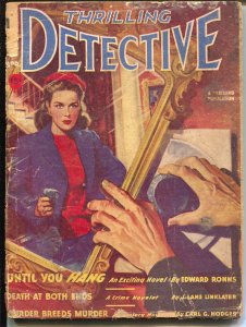 Thrilling Detective 4/1947-gun moll cover-hard boiled pulp crime-FR/G