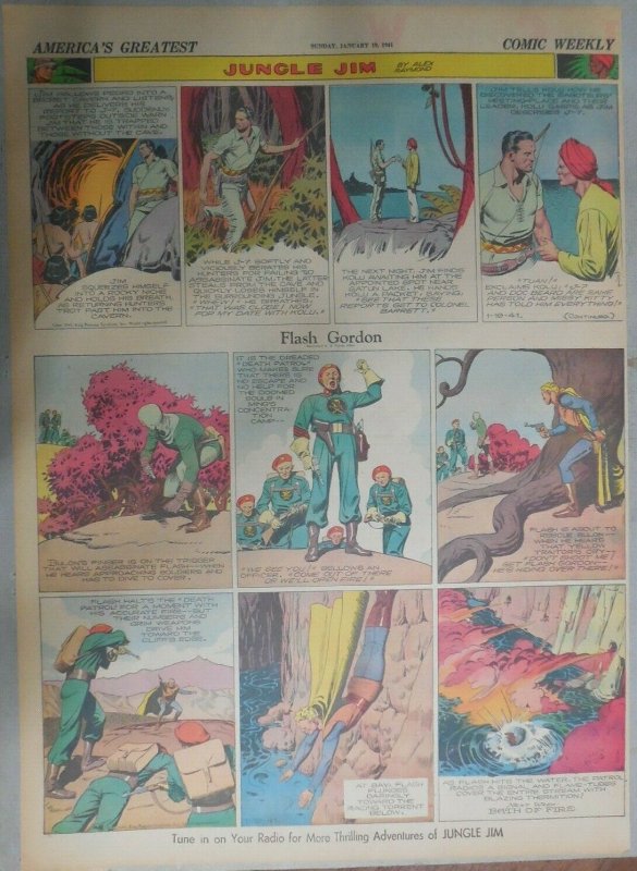 Flash Gordon Sunday by Alex Raymond from 1/19/1941 Large Full Page Size !