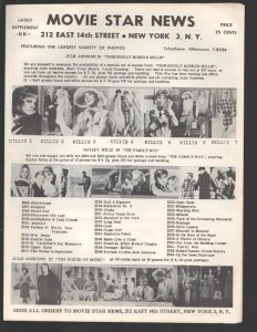 Movie Star News Mail Order Sales Catalog Supplement #KK 1960's-Irving Klaw-8 ...