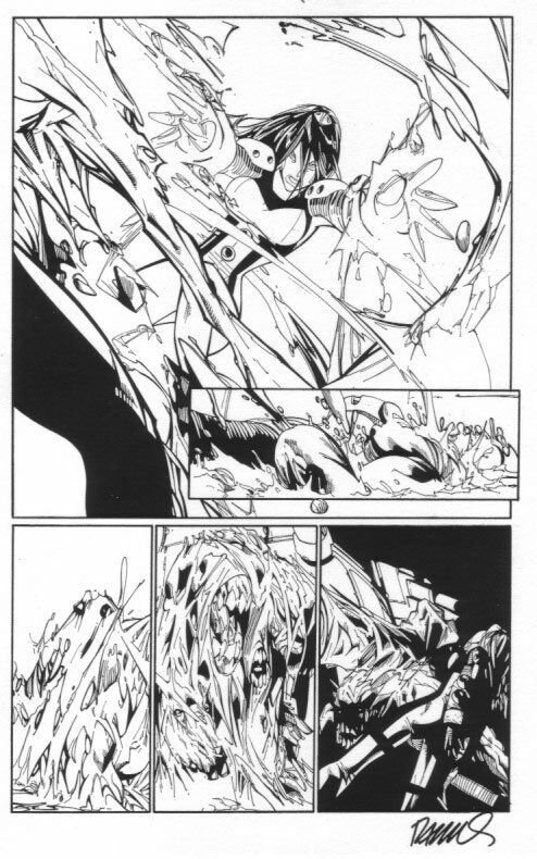 X-Men #194 p.20 Splashy, signed by Humberto Ramos