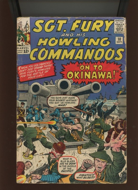 (1964) Sgt. Fury #10: SILVER AGE! KEY! CAPTAIN SAVAGE AS THE SKIPPER! (2.5)