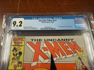 Uncanny X-Men # 211 CGC Graded 9.2 Marvel Comic Book Wolverine Marauders JH16