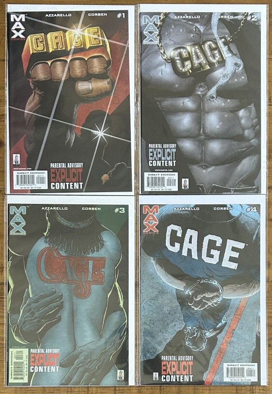 Cage #1,2,3,4 Power Man Marvel MAX Luke 2002 NM Lot