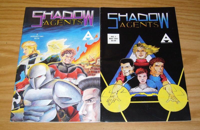 Shadow Agents #1-2 FN/VF complete series - armageddon press set super heroes lot