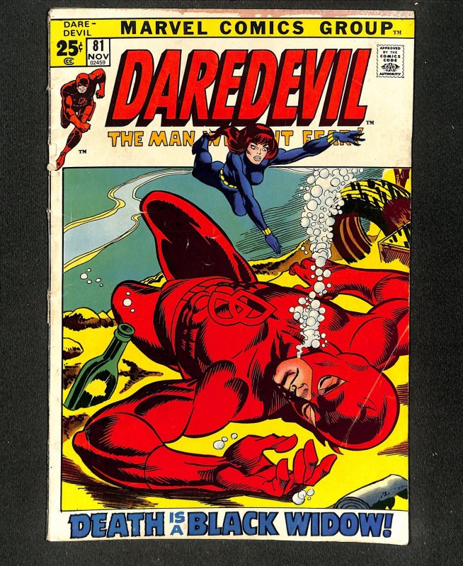 Daredevil #81 1st Black Widow Story Team-up!  Marvel!