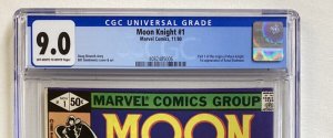 Moon Knight #1 - CGC 9.0 - Marvel - 1980 - Pt 1 of origin! 1st app Raoul Bushman