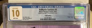 Valkyrie Saviors #4 CGC Graded 10 X-MOC Edition 1 of 1 VIRGIN Cover GEM MINT