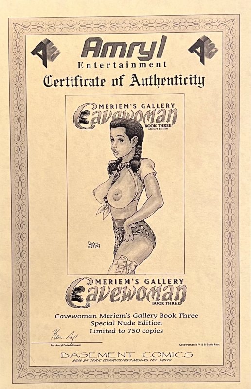 Cavewoman: Meriem's Gallery Book #3 (2002) Special Nude Edition Ltd to 750