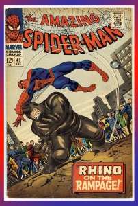 Amazing Spider-Man #43 (1966) Hard Key 1st Full App Mary Jane, Rhino vs Peter
