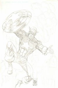 Captain America Pencil Commission - 2011 Signed art by Arvell Jones