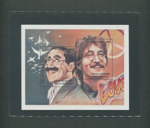 John Lennon Commemorative Abkhazia Stamp Sheet  1995