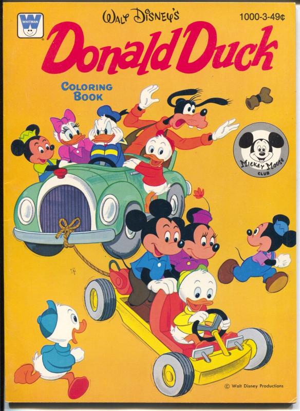 #1000-3　Disney-Mickey　Age,　Duck　Bronze　Donald　Coloring　Mouse　Books　Comic　Club-VG　Book　1974-Walt　HipComic　Donald　Duck