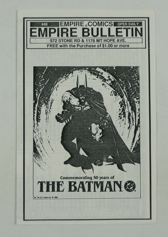 Empire Comics Bulletin #48 - 1989 - Commemorating 50 Years of the Batman cover 