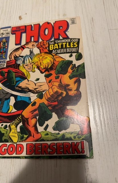 Thor #166 (1969)a god berserk-fest Warlock/Him