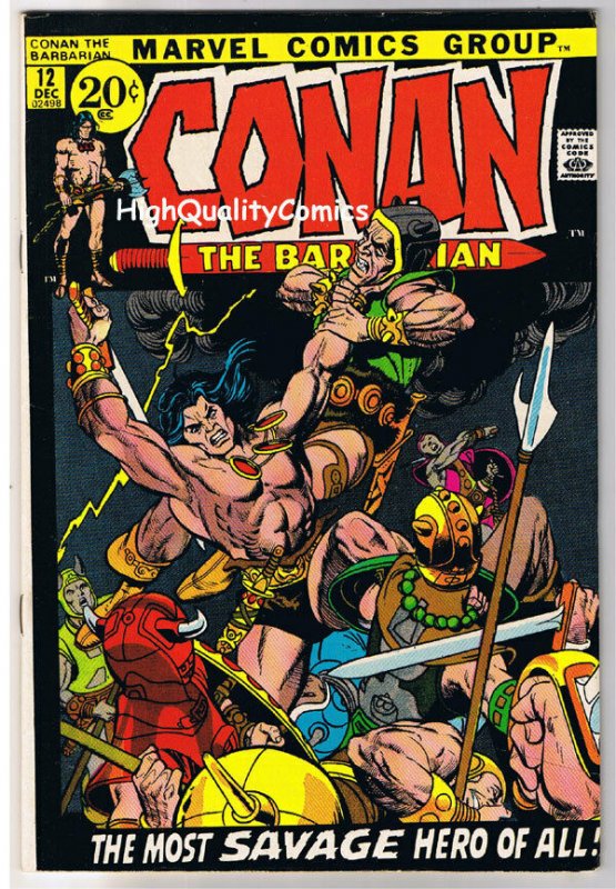 CONAN the BARBARIAN 12, VF, Barry Smith, Robert E Howard, Bernie Wrightson,1970