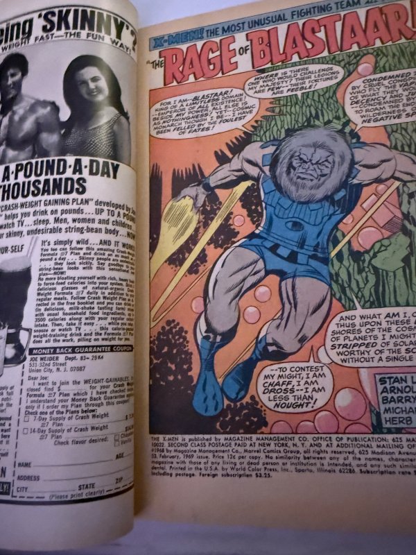 The X-Men #53 (1969) The rage of Blastarr