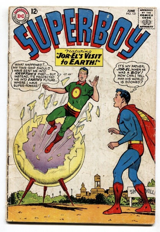 SUPERBOY #121 1965-KRYPTON JOR-EL VISITS EARTH  Silver-age comic g