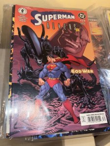 Superman Aliens 2 II God War (2002) Lot, Complete Mini Series Set w/Issue #s 1-4