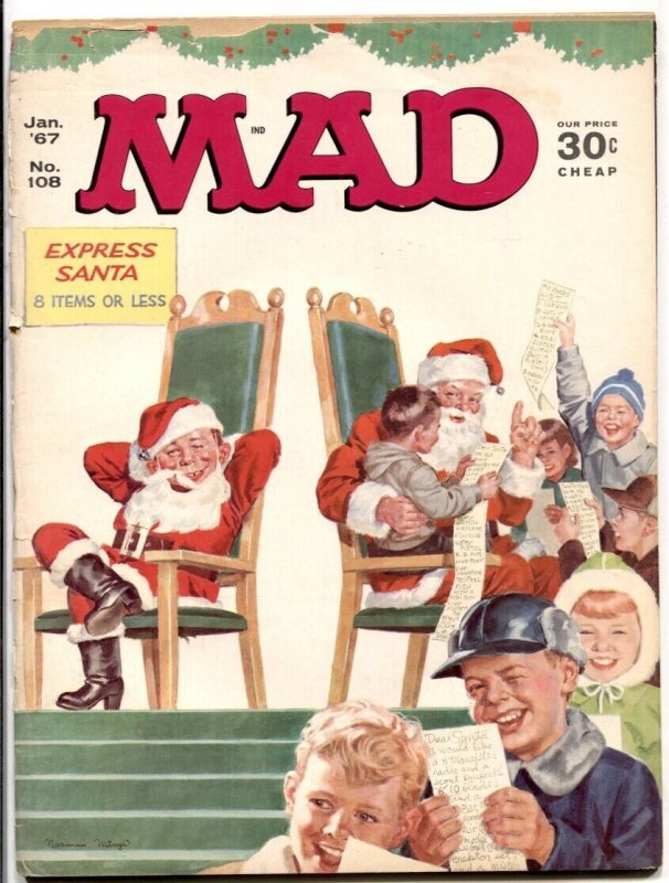 MAD Magazine #108 1967- Santa / Christmas cover G