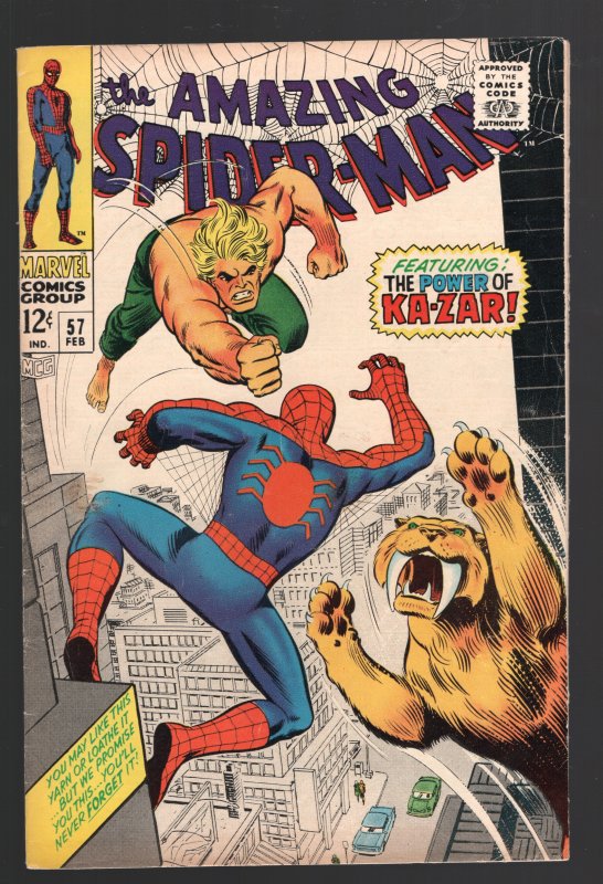 AMAZING SPIDER-MAN 57 F 1st MEETING WITH KA-ZAR  (LOUISIANA  COLLECTION