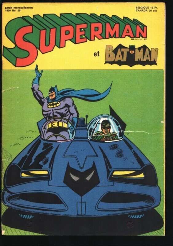 Superman et Batman #239 1970-Batman & Batmobile cover-Superman appears-French...