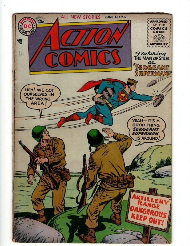 Action Comics # 205 FN DC Comic Book Superman Batman Green Lantern Flash KD1